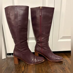 ALOHAS Deep Burgundy Heeled Boots Leather Made in Spain